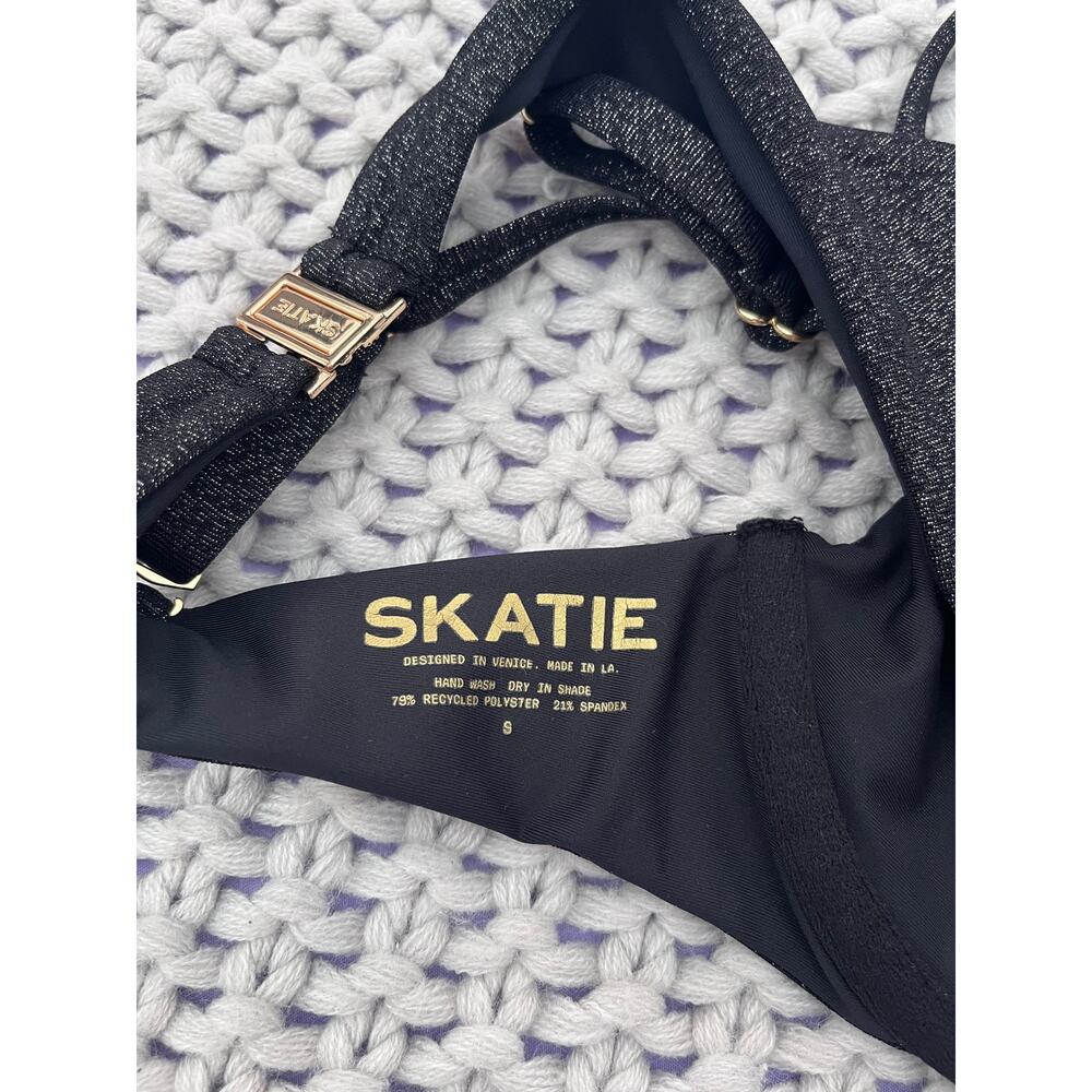 Skatie• ‘Claire’ Bikini Top in Black Sparkle Shimmer - Picture 7 of 8
